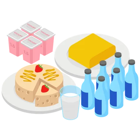 Milk Product  Illustration