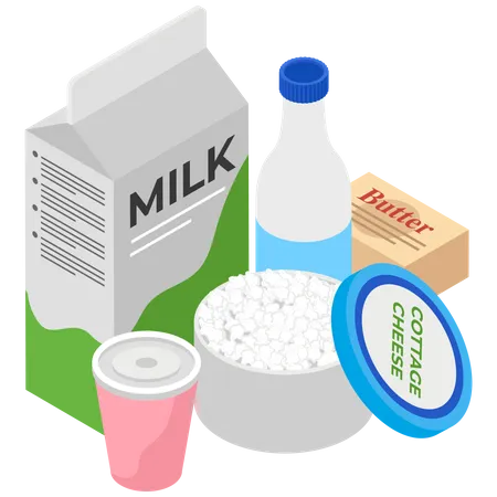 Milk Product  Illustration