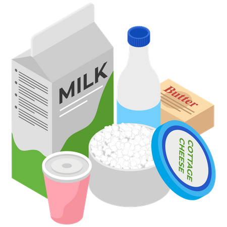 Milk Product  Illustration