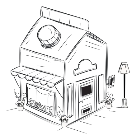 Milk Shop  Illustration