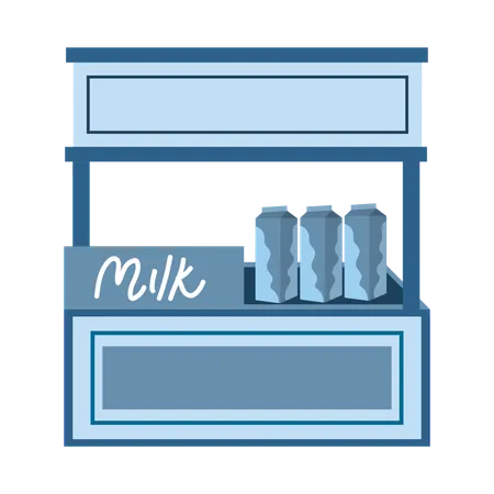 Milk Stand  Illustration