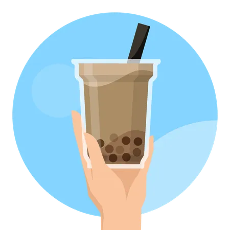 Bubble Milk Tea Hand Icon Lunch Linear Style Sign For Mobile Concept And Web Design Take Bubble Milk Tea For Take Photo Simple Line Vector Illustration Graphics Illustration