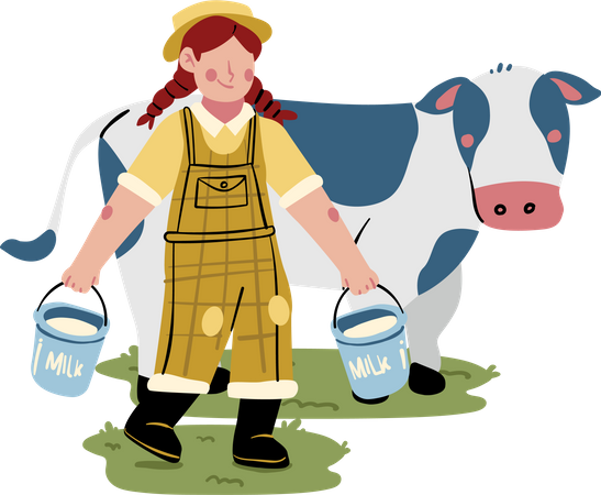 Milking  Illustration