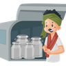 illustration for milkman with milk containers