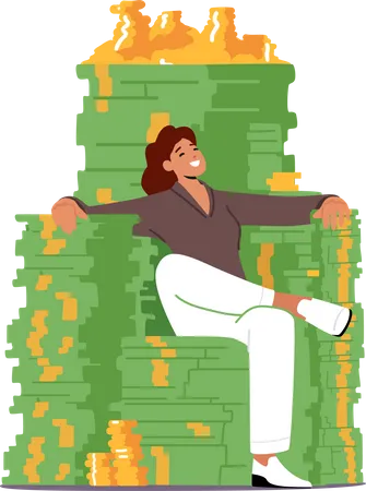 Millionaire Businesswoman  Illustration