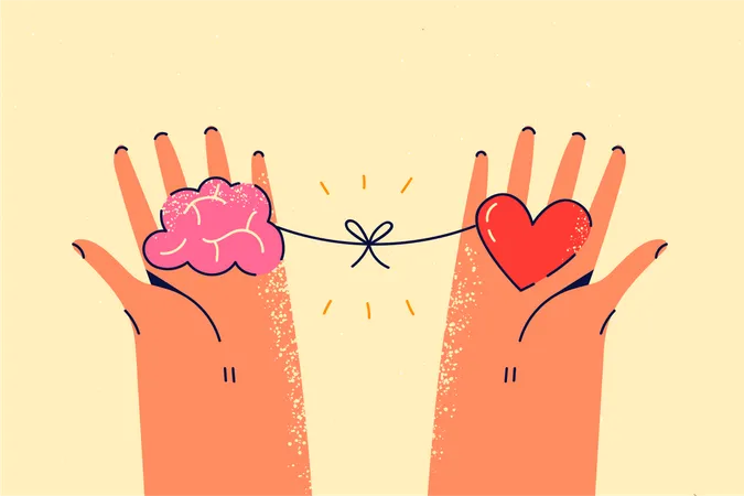 Mind and heart connection  Illustration