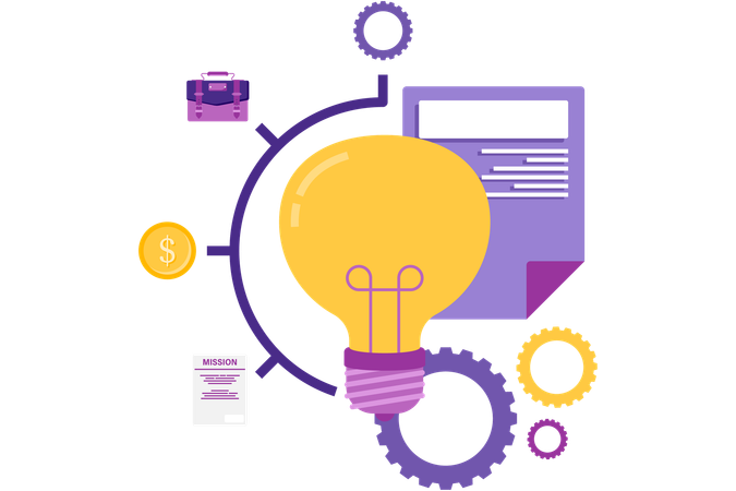 Mind map and brainstorming  Illustration