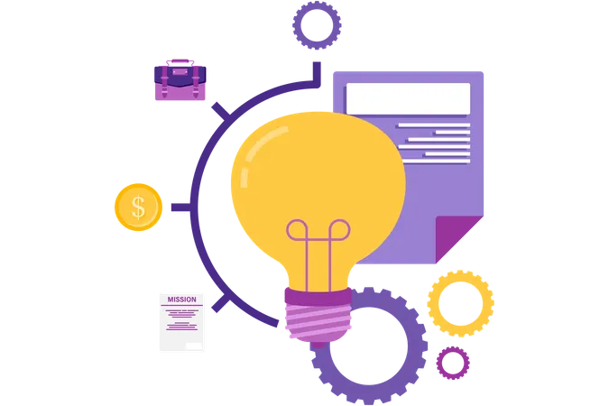 Mind map and brainstorming  Illustration
