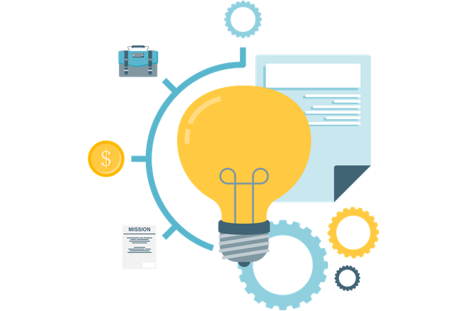 Mind map and brainstorming  Illustration