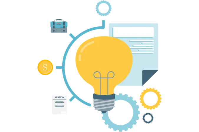 Mind map and brainstorming  Illustration