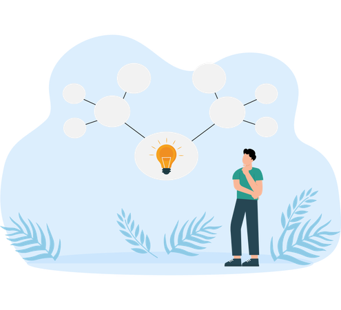 アイデア調査のためのマインドマップ図  イラスト