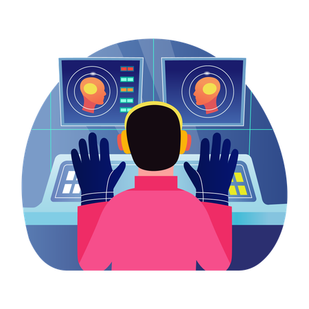 高度な技術を使った心を読む  イラスト