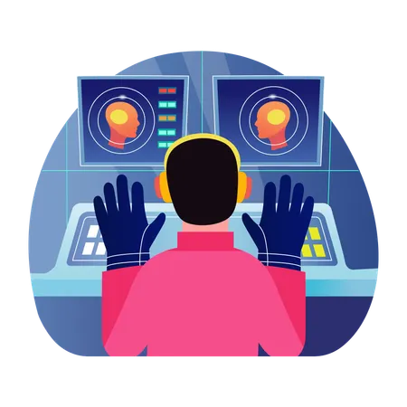 高度な技術を使った心を読む  イラスト