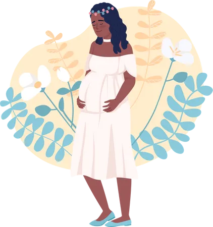 Mindful pregnant woman  Illustration