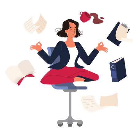 Mindfulness business woman Illustration