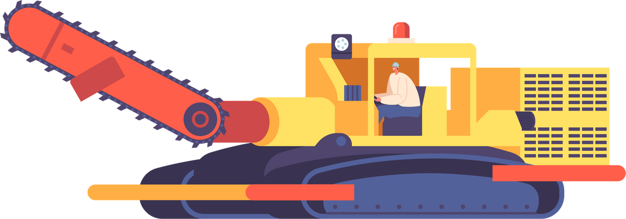 Miner Drive Mining Machine  Illustration