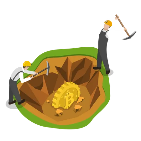 Mineração de bitcoin  Ilustração