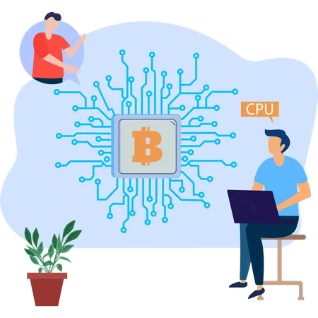 Mineração de bitcoin através da CPU  Ilustração