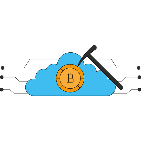 Mineração de bitcoin em nuvem  Ilustração