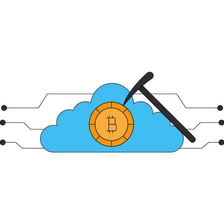 Mineração de bitcoin em nuvem  Ilustração