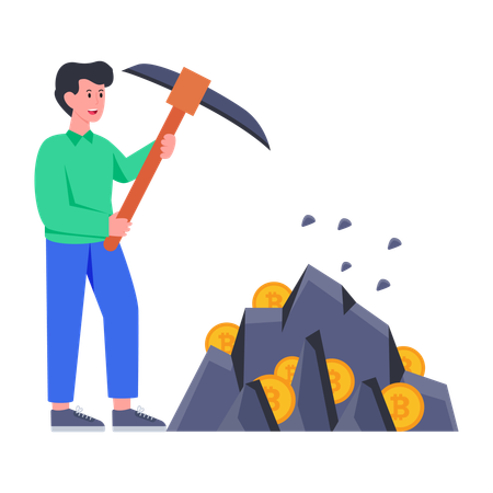 Mineração de bitcoin  Ilustração