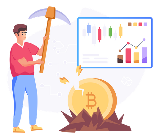 Mineração de bitcoin  Ilustração