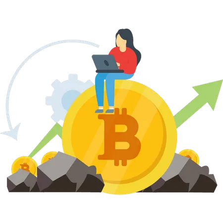 Mineração de bitcoin on-line  Ilustração