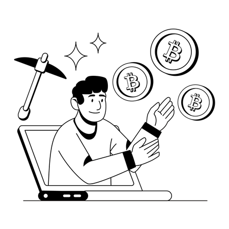 Mineração de blockchain  Ilustração