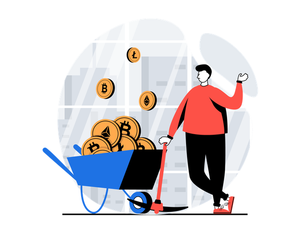 Mineração de criptomoeda  Illustration