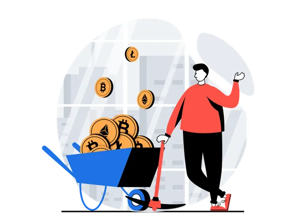 Mineração de criptomoeda  Illustration