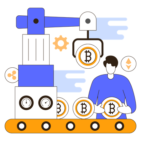 Mineração de criptomoeda  Ilustração