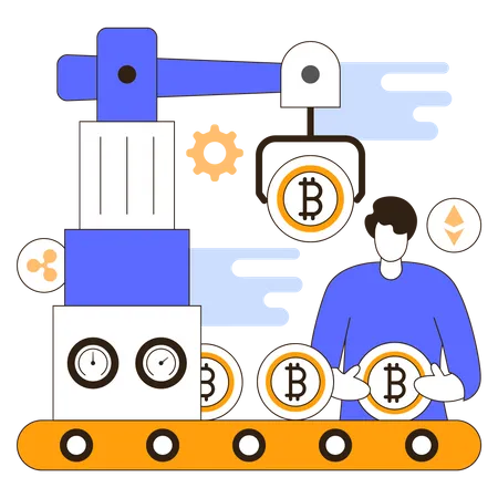 Mineração de criptomoeda  Ilustração