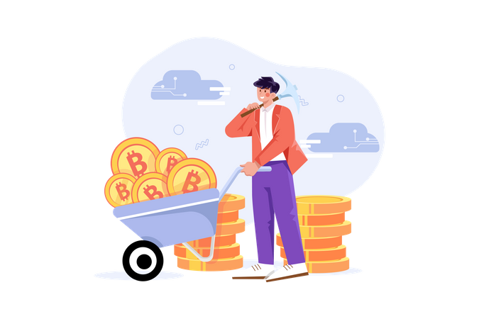 Mineração de criptomoeda  Ilustração