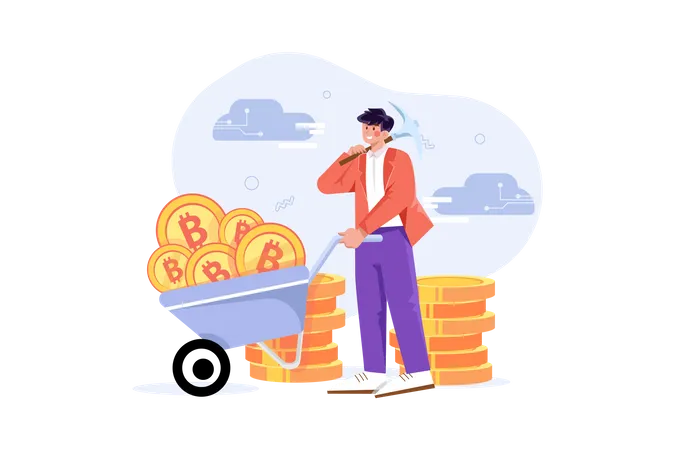 Mineração de criptomoeda  Ilustração