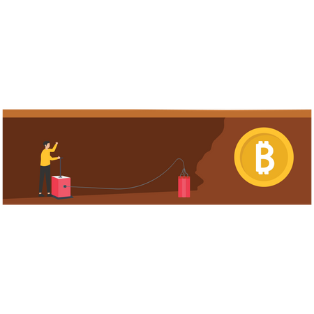Mineração de criptomoeda Bitcoin  Ilustração