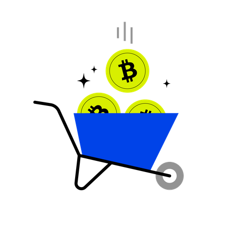 Mineração de moedas  Ilustração
