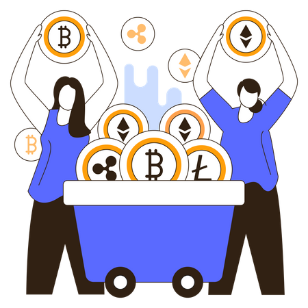 Mineradores de criptomoedas  Illustration