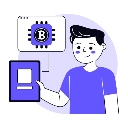 Minería de bitcoins a través de cpu  Ilustración