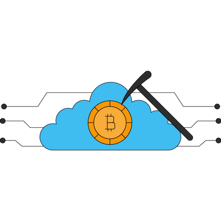 Minería de bitcoins en la nube  Ilustración