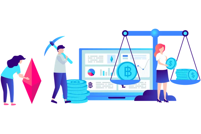 Minería de criptomonedas  Ilustración