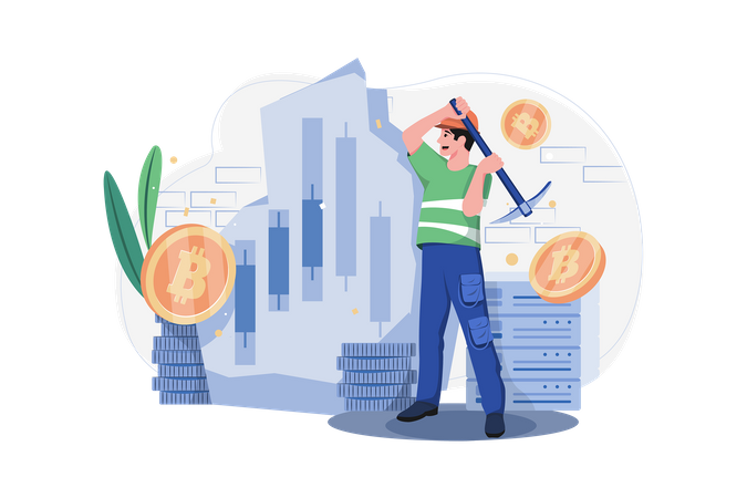 Minería de criptomonedas  Illustration