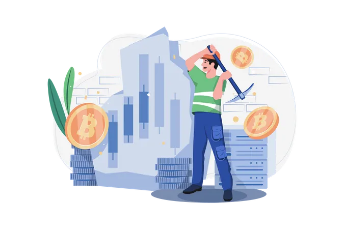 Minería de criptomonedas  Illustration