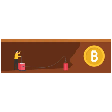 Minería de criptomonedas Bitcoin  Ilustración