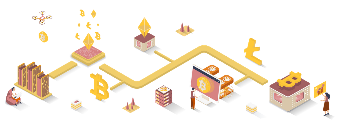 Minería de criptomonedas  Ilustración