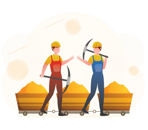 Mineros de oro  Ilustración