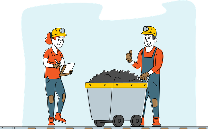 Miners at Work  Illustration