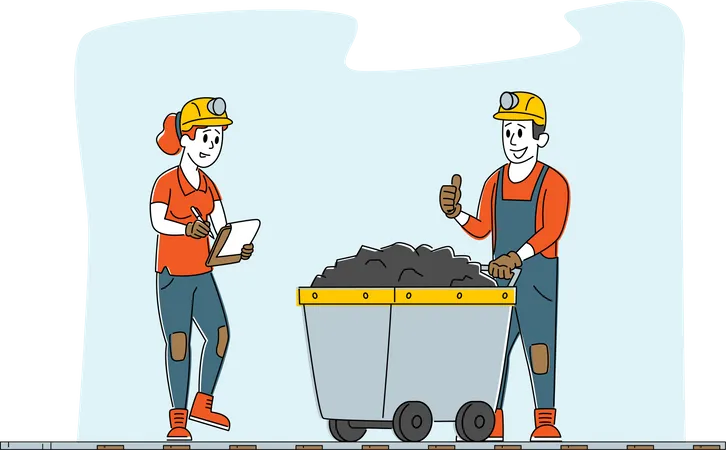 Miners at Work  Illustration