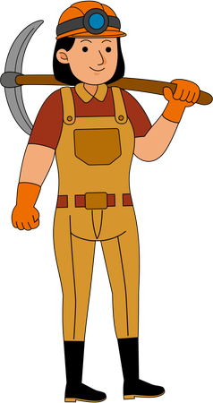 Mineur de charbon avec outil d'extraction  Illustration