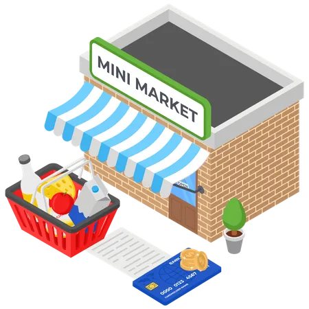 Mini Market Stall Illustration