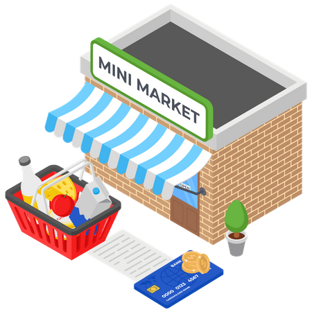 Mini Market Stall  イラスト